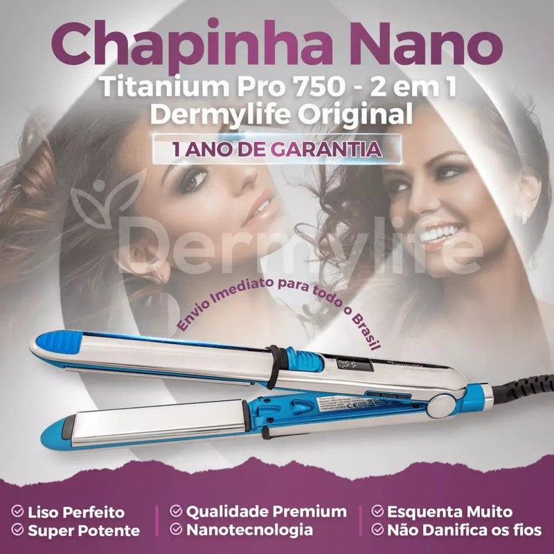 Chapinha Nano titanium Pro750 - Profissional - 2 em 1 - Original - Mundo Virtual